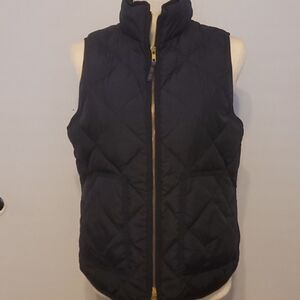 J. Crew Women's Sleeveless Full Zip Up Puffer Vest Polyester Blue Size S
